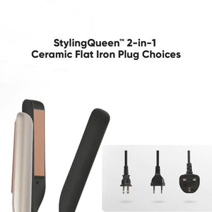 StylingQueen™ 2-in-1  Straightening & Curling Ceramic Flat Iron