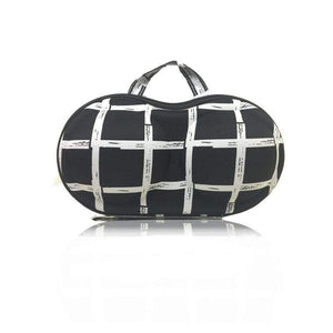 BloomVenus Black White Checkered KeepMe™ Travel Bra Storage Case