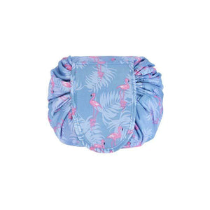BloomVenus Blue Flamingo NiftyStorage™ Drawstring Makeup Storage Bag