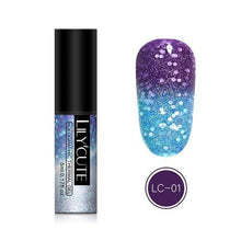 Load image into Gallery viewer, BloomVenus Deep Blue LILYCUTE Thermal Nail Gel Polish 5ml 3-layers Temperature Color Changing Soak Off UV LED Gel Varnish