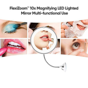 BloomVenus FlexiZoom™ 10x Magnifying LED Lighted Mirror