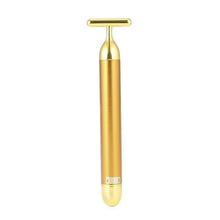 Load image into Gallery viewer, BloomVenus gold Slimming Face roller   24k Gold Colour Vibration Facial Beauty Roller Massager Stick Lift Skin Tightening Wrinkle Bar