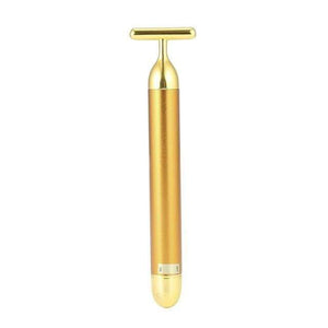 BloomVenus gold Slimming Face roller   24k Gold Colour Vibration Facial Beauty Roller Massager Stick Lift Skin Tightening Wrinkle Bar