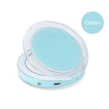 Load image into Gallery viewer, BloomVenus Green Compact LED Makeup Mirror