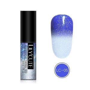 BloomVenus Light Blue LILYCUTE Thermal Nail Gel Polish 5ml 3-layers Temperature Color Changing Soak Off UV LED Gel Varnish