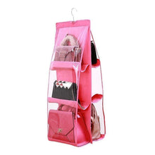 Load image into Gallery viewer, BloomVenus Pink OrgaNice™ 6-Large-Pockets Hanging Handbag Organizer