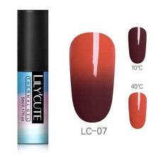Load image into Gallery viewer, BloomVenus Plum LILYCUTE Thermal Nail Gel Polish 5ml 3-layers Temperature Color Changing Soak Off UV LED Gel Varnish