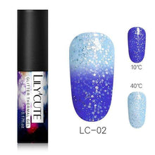 Load image into Gallery viewer, BloomVenus Purple LILYCUTE Thermal Nail Gel Polish 5ml 3-layers Temperature Color Changing Soak Off UV LED Gel Varnish