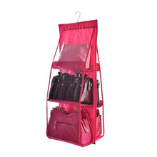 Load image into Gallery viewer, BloomVenus Red OrgaNice™ 6-Large-Pockets Hanging Handbag Organizer